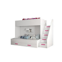 ETAGENBETT 90/200 cm - Pink/Weiß, Holz (90/200cm) - Abiks Möbel