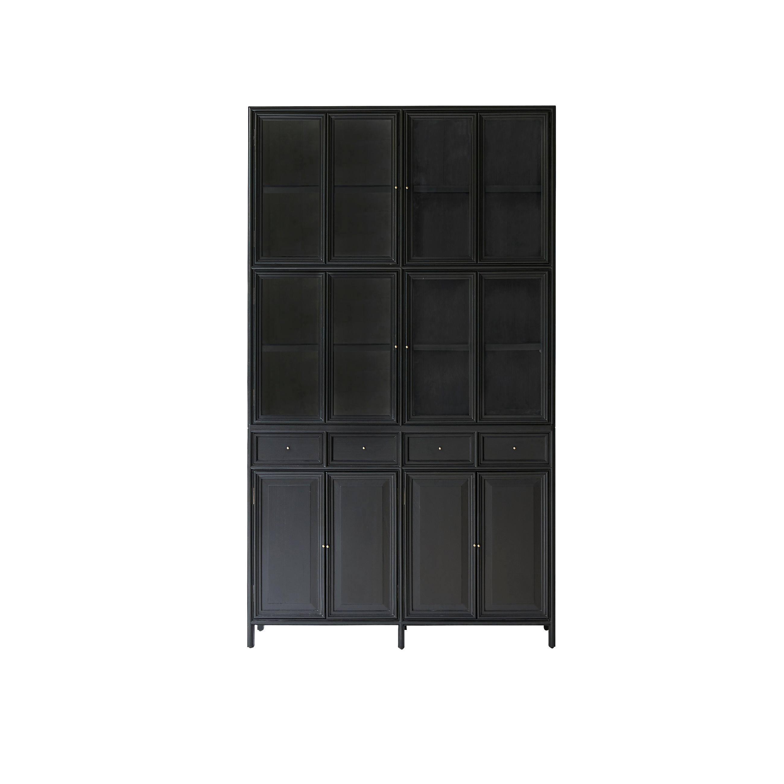 GESCHIRRSCHRANK Anna Schwarz aus Mindiholz - Schwarz, Holz (120/210/41cm) - Tikamoon