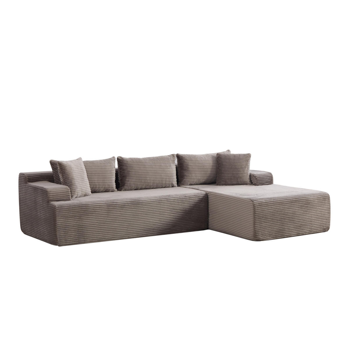 ECKSOFA 272/174/74.5 cm Grau mit rutschfestem Boden - Grau, Textil (174/74.5/272cm) - Oxeza