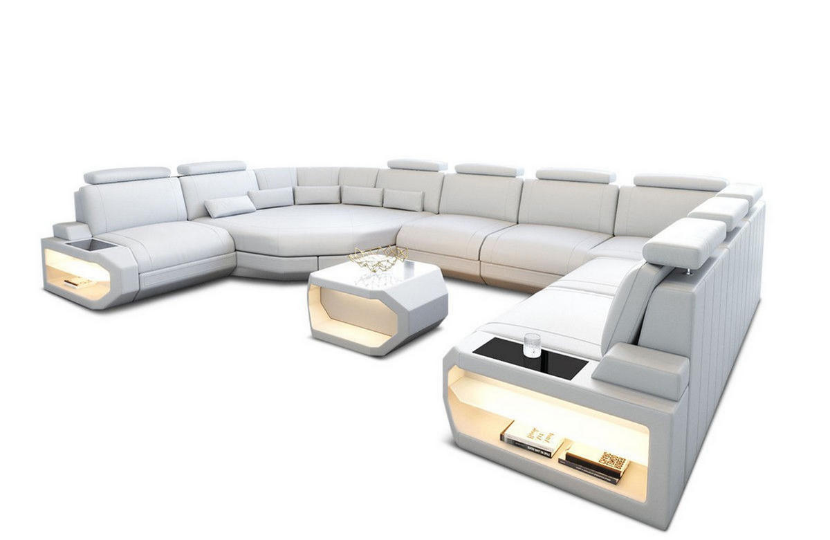 LEDERSOFA Asti L - Weiß, Leder (427/93/280cm) - Sofa Dreams