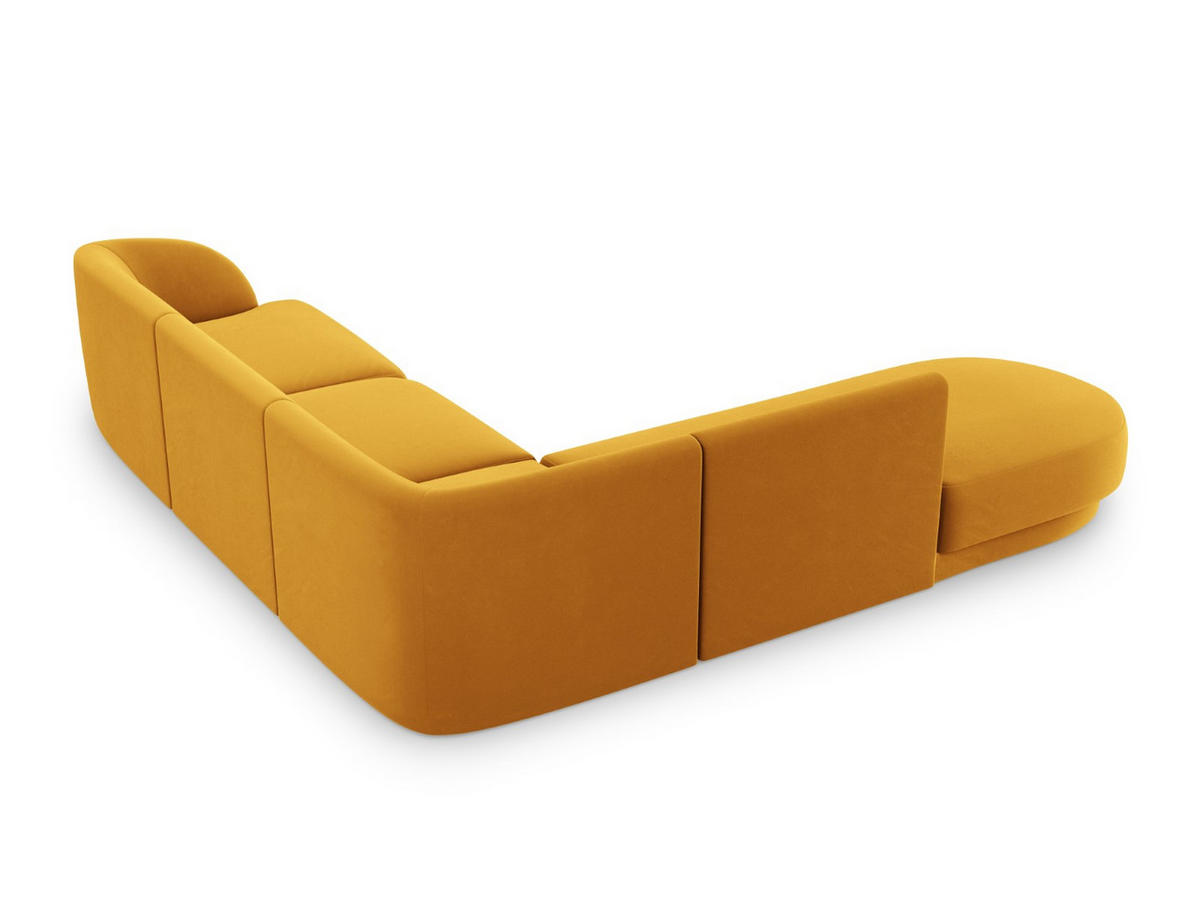ECKSOFA links Miley aus Samt gelb 6 Sitzplätze - Gelb, Textil (248/255cm) - Micadoni