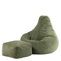 SITZSACK Dalton mit Hocker - Salbeigrün, Textil (90/73/84cm) - icon