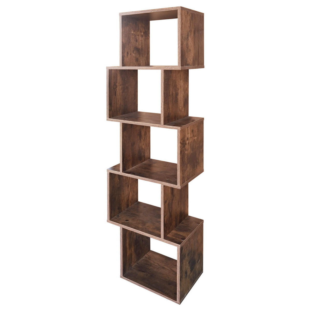 STANDREGAL Kaliopsi mit 5 Regalfächern, dunkle Holzoptik - Dunkelbraun, Holzwerkstoff (49/151/30cm) - Selsey