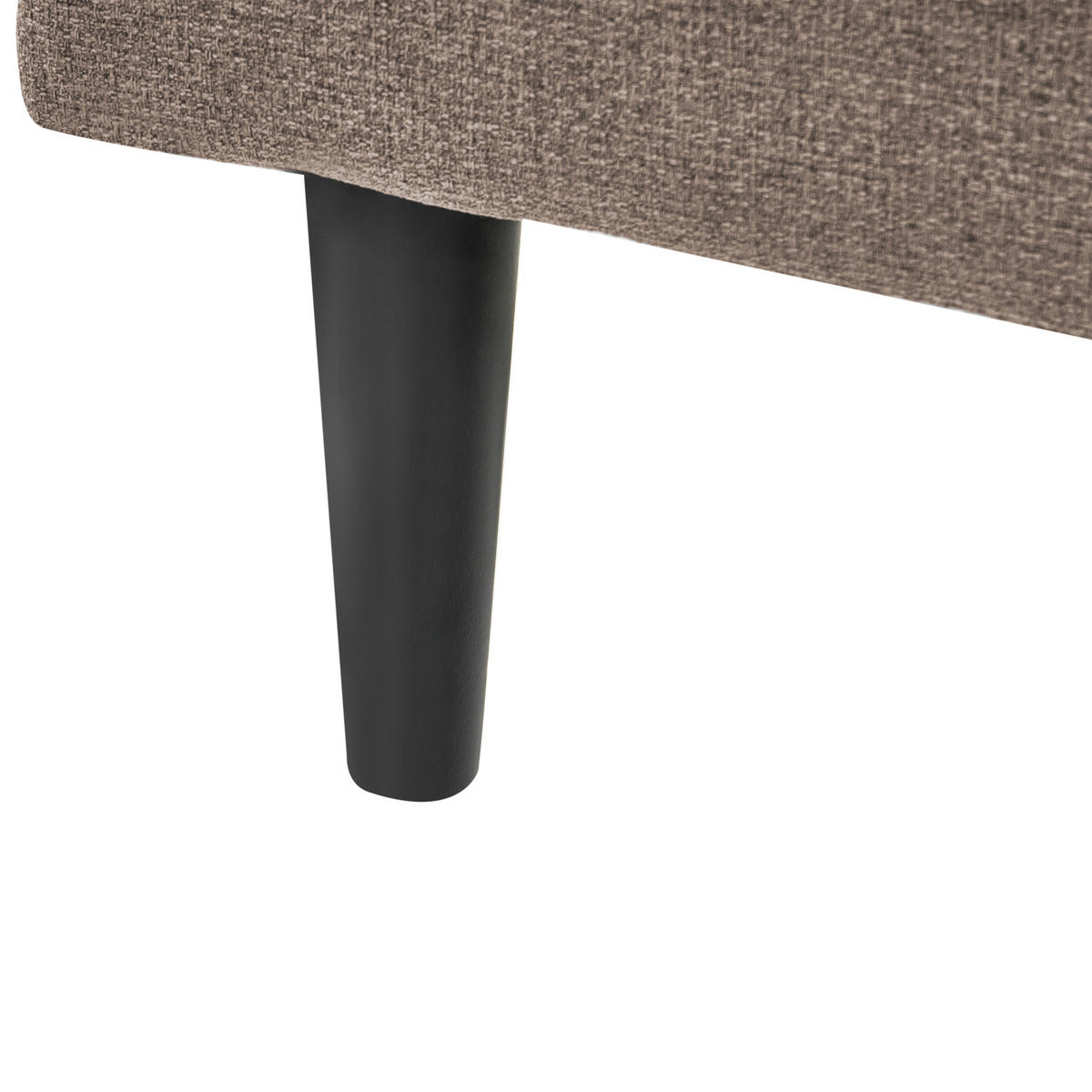 ČALOUNĚNÉ LEHÁTKO CHAISE LONGUE PRAVOSTRANNÉ Látka Taupe Yvoire - černá/béžová, textil (68/72/151cm) - Beliani