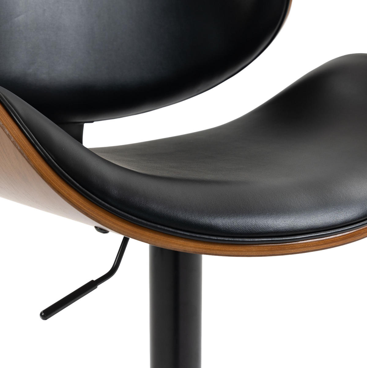 BARHOCKER höhenverstellbar und drehbar, Schwarz, Sitzhöhe 59–70 cm - Schwarz, Metall (50/93/51cm) - MIVRAY