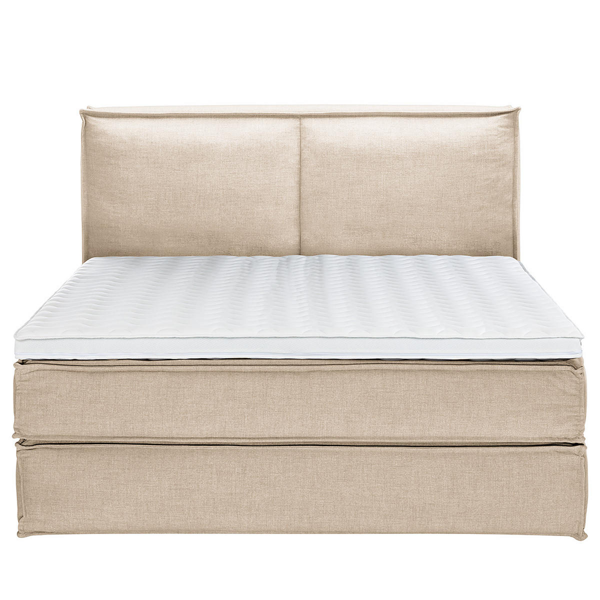 BOXSPRINGBETT mit Kopfteil - Premium - Beige, Textil (180/220cm) - home24