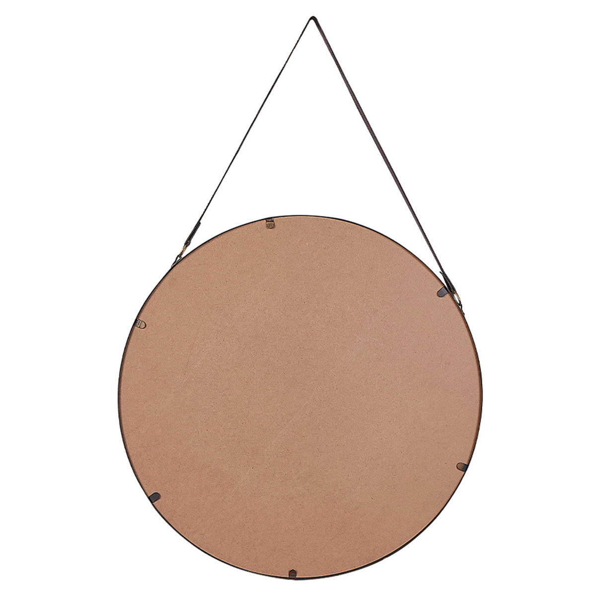 WANDSPIEGEL gold mit Aufhängeband 60 cm Autun - Goldfarben/Braun, Metall (60/60/3cm) - Beliani