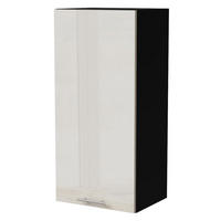 HÄNGESCHRANK Brerra W4/45 Schwarz / RAL 9001 creme Hochglanz 45 / 32,5 / 96cm - Creme/Schwarz, Holz/Holzwerkstoff (45/96/32.5cm) - Feldmann-Wohnen