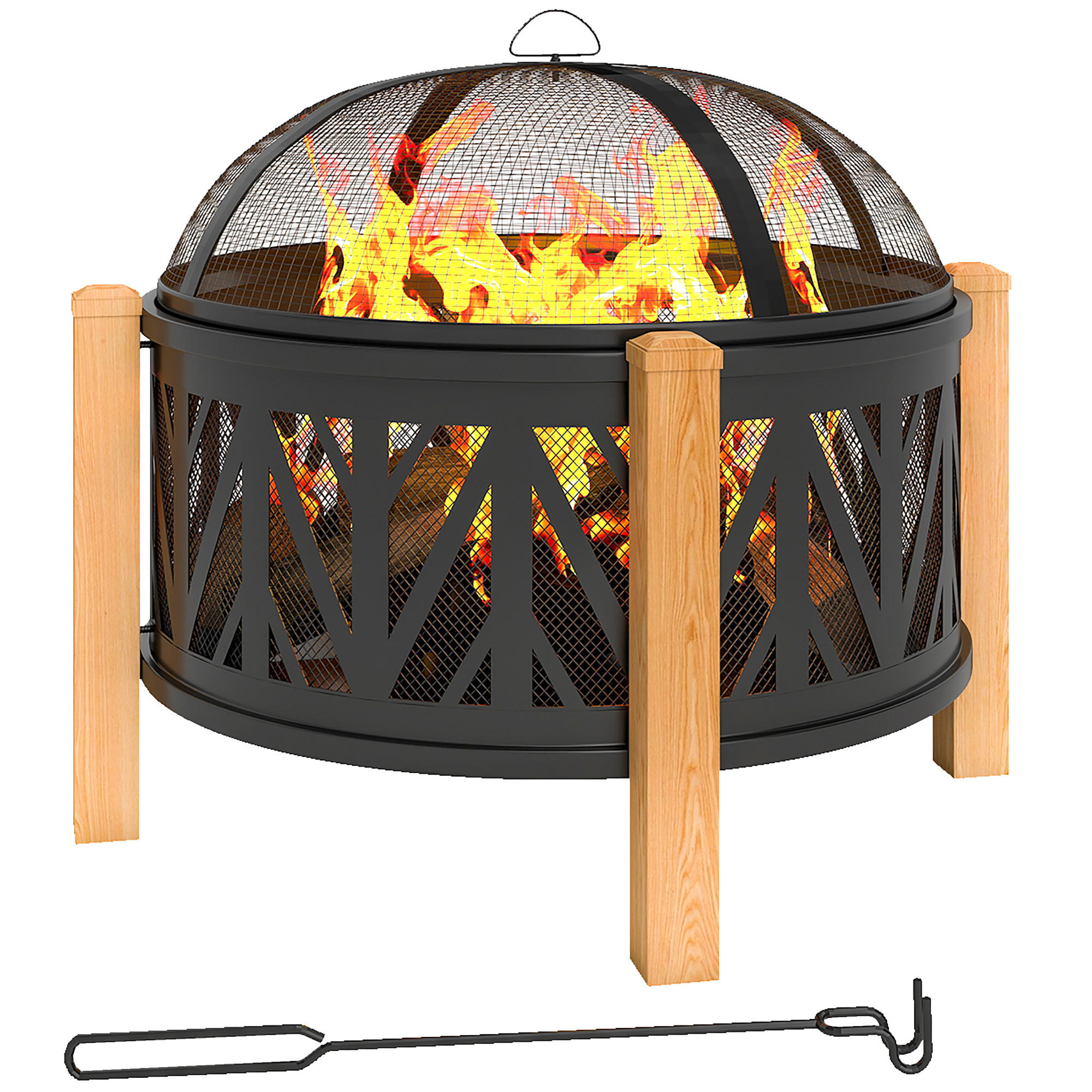 FEUERSCHALE 2-in-1 DE-10374 mit Grillrost & Funkenschutz Schwarz - Schwarz, Metall (75/58/75cm) - ComfortXL