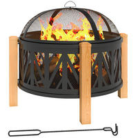 FEUERSCHALE 2-in-1 DE-10374 mit Grillrost & Funkenschutz Schwarz - Schwarz, Metall (75/58/75cm) - ComfortXL