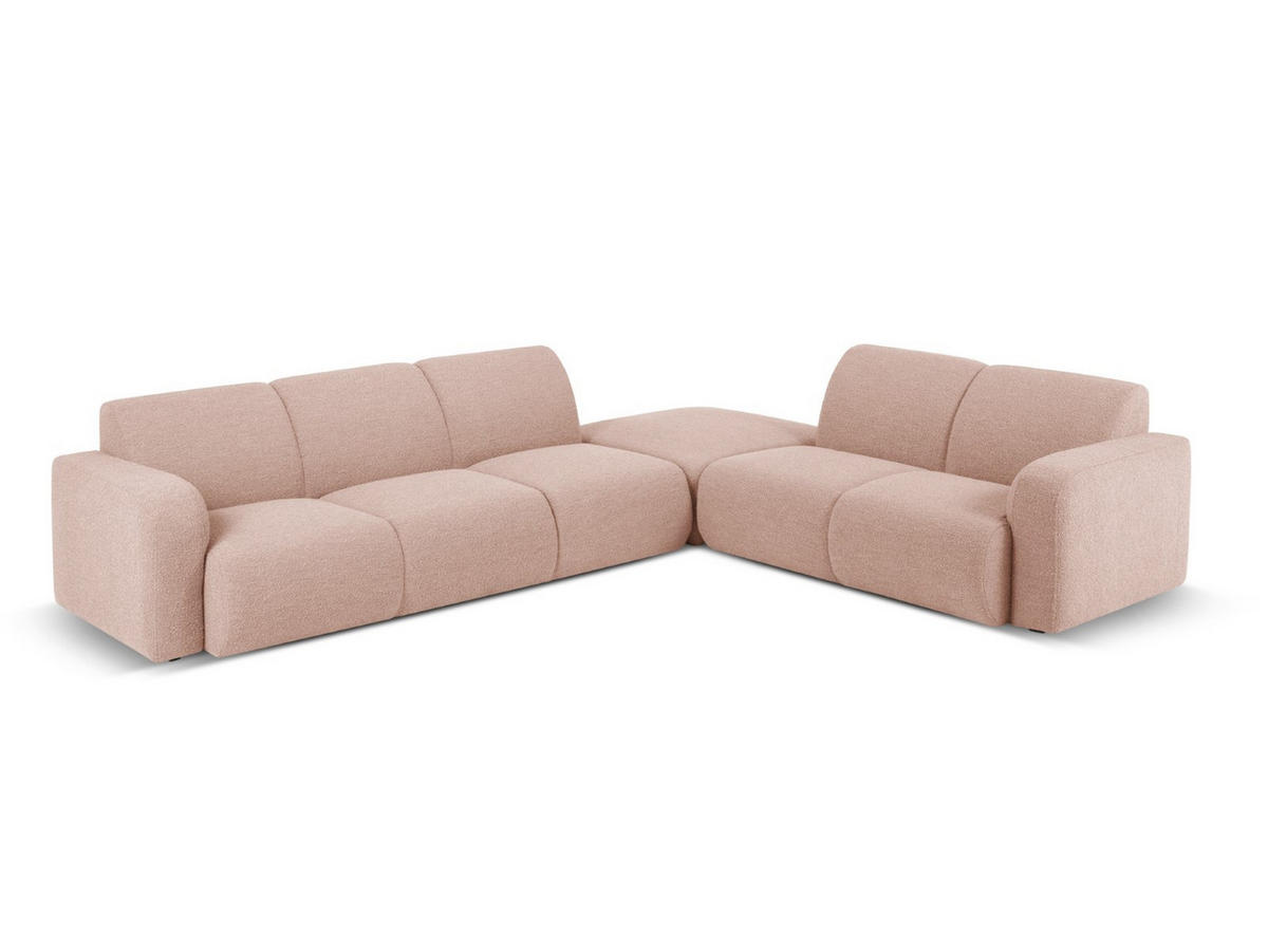 ECKSOFA rechts Molino aus Boucle puderrosa 6 Sitzplätze - Pink, Textil (250/315cm) - Micadoni