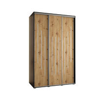 SCHWEBETÜRENSCHRANK 235,2/160/45 3-türig - Silberfarben/Schwarz, Holz/Metall (160/235/45cm) - Abiks Möbel