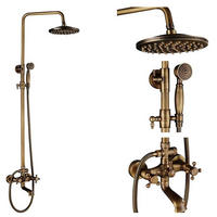 DUSCHSYSTEM Antik Messing 8 Zoll - Bronzefarben, Metall (20/70/20cm) - Kaket