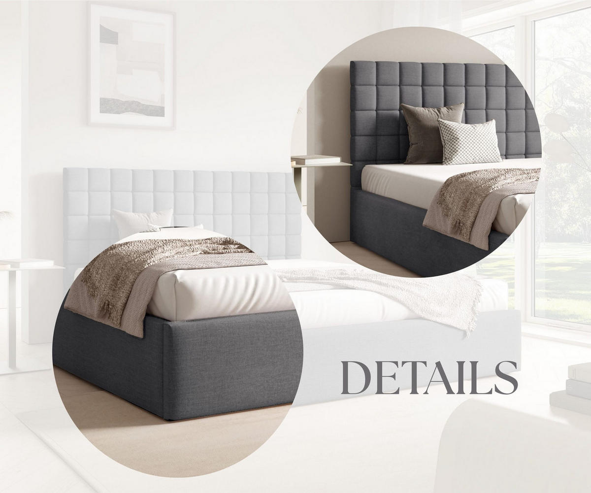 POLSTERBETT BEZA III - Dunkelgrau - Dunkelgrau, Holz/Textil (180/200cm) - AN-Moebel 4u
