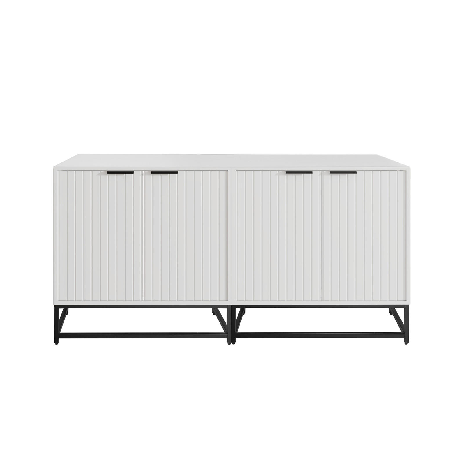 SIDEBOARD 160x40x80 cm mit 2 Türen und Metallrahmen - Weiß, Holzwerkstoff (160/80/40cm)