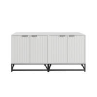 SIDEBOARD 160x40x80 cm mit 2 Türen und Metallrahmen - Weiß, Holzwerkstoff (160/80/40cm)