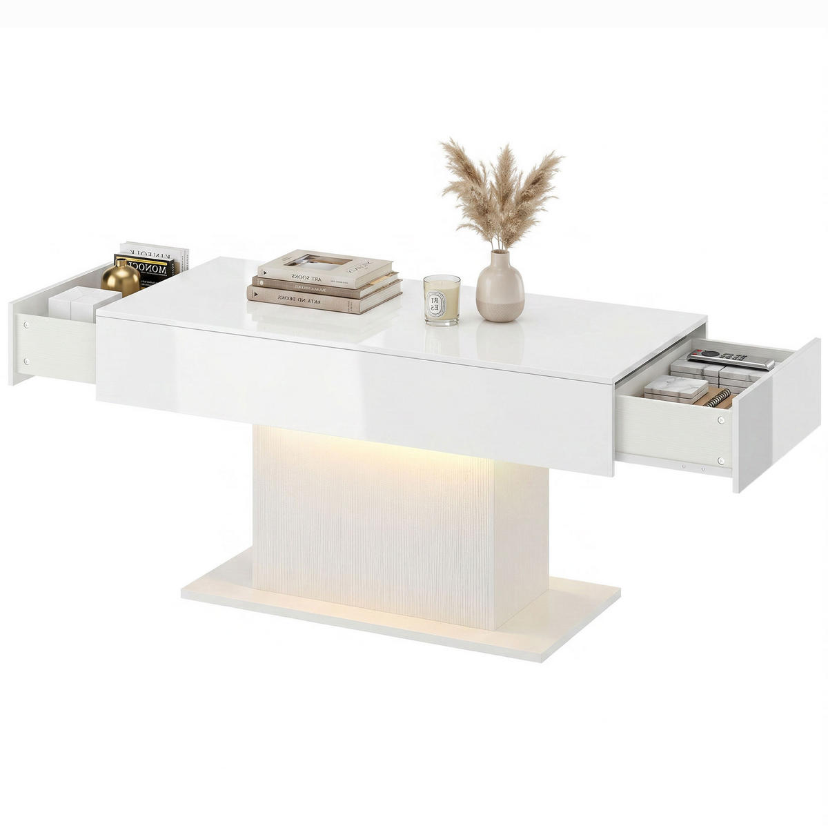 COUCHTISCH Weiß 1 Stück - Weiß, Naturmaterialien (108/48/55cm) - GiPP