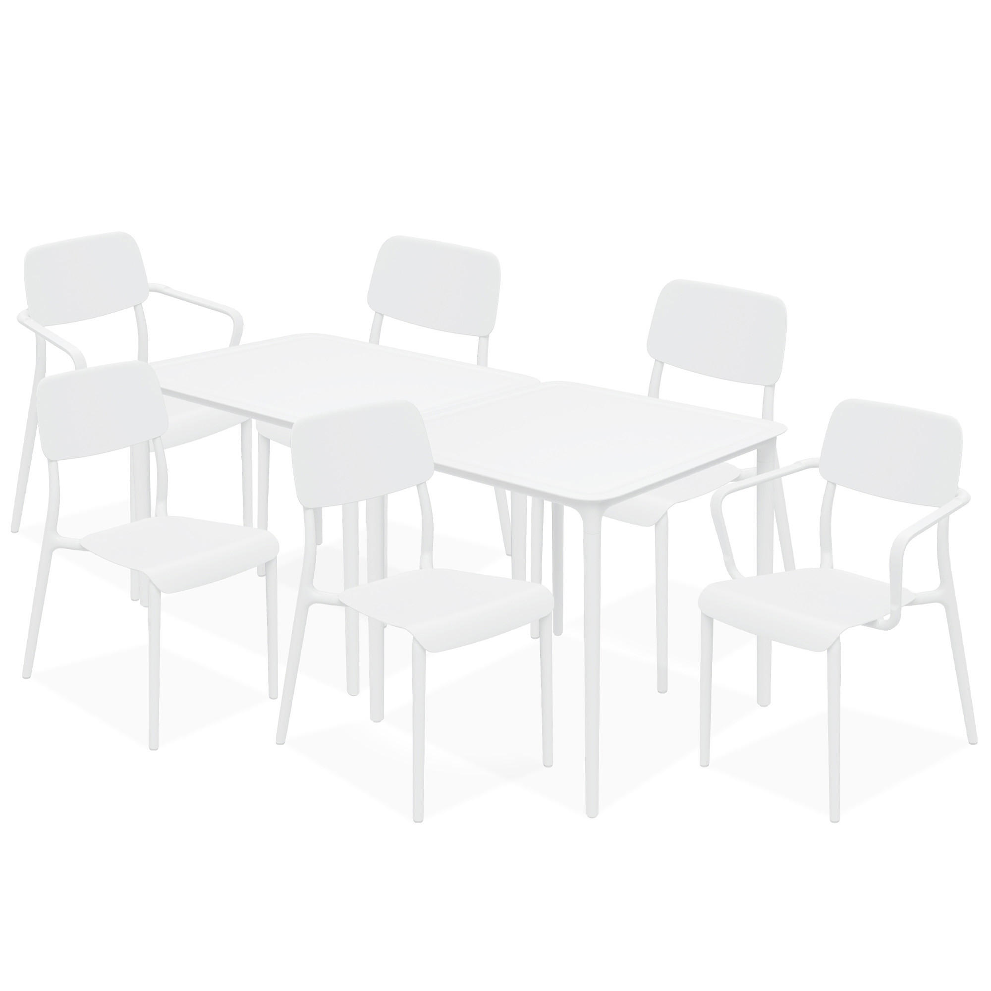 GARTENMÖBEL-SET GALIO, 8-tlg - Weiß, Kunststoff - KONSIMO®