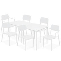 GARTENMÖBEL-SET GALIO, 8-tlg - Weiß, Kunststoff - KONSIMO®