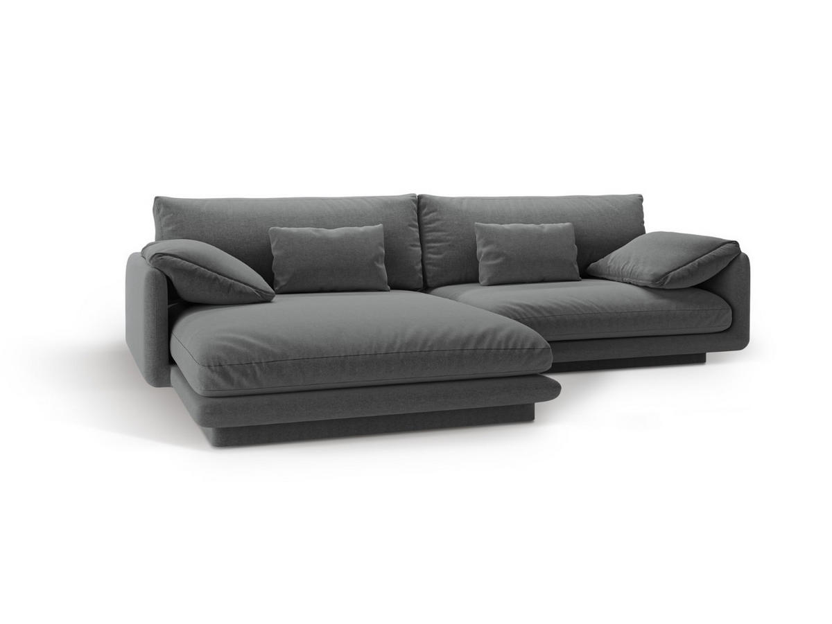 ECKSOFA links Torino aus strukturiertem Stoff dunkelgrau 4 Sitzplätze - Dunkelgrau, Textil (170/250cm) - Micadoni