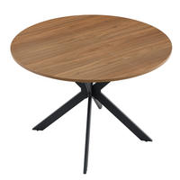 ESSTISCH 137/137/76 cm nussbaumfarben aus Metall ausziehbar mit Dreibein-Gestell - Walnussfarben, Metall (137/137/76cm) - OKWISH
