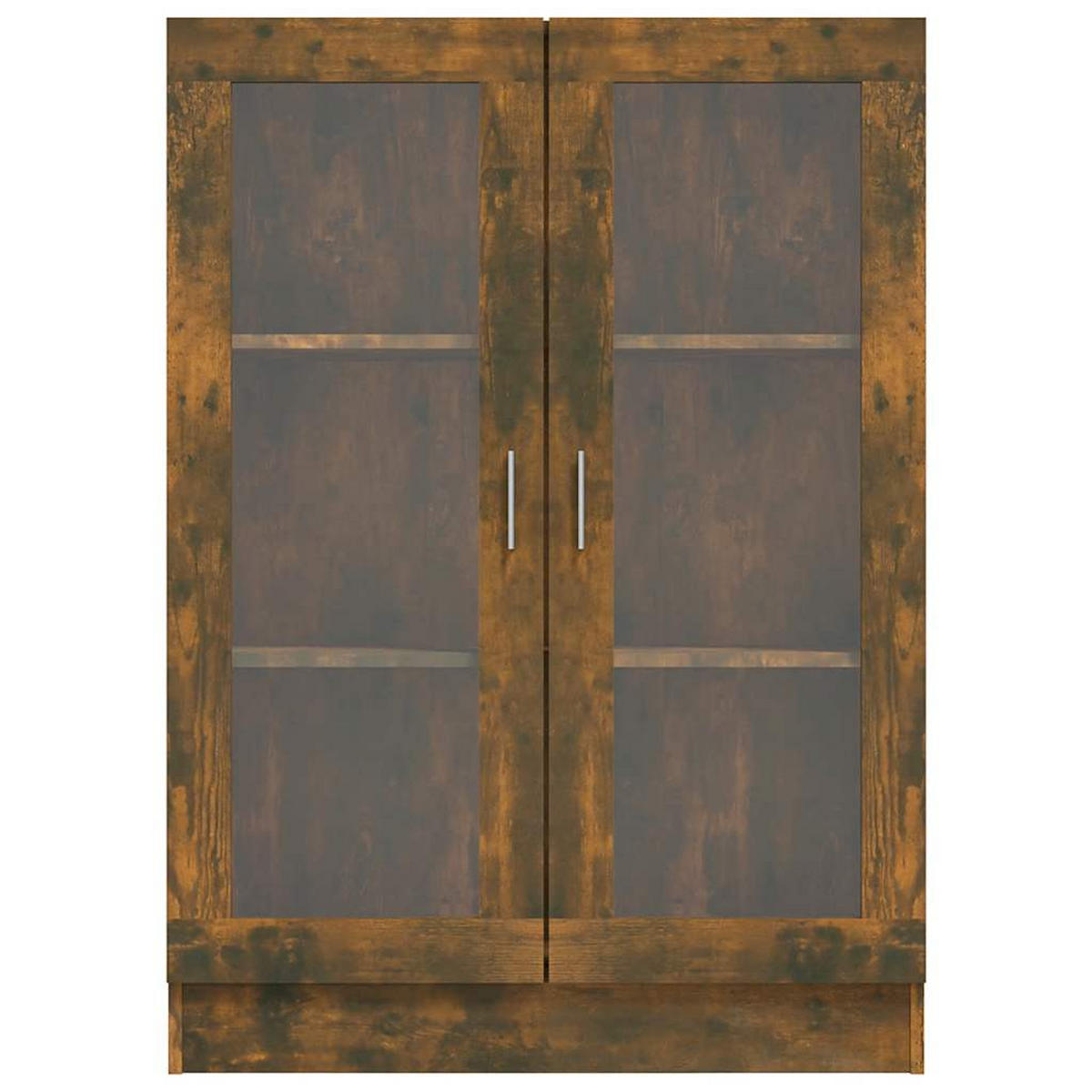 VITRINENSCHRANK mit 3 Fächern, 2 Glastüren 82,5/30,5/115 cm aus Holzwerkstoff Räuchereiche Dekor - Dunkelbraun, Holz (82.5/115/30.5cm) - vidaXL