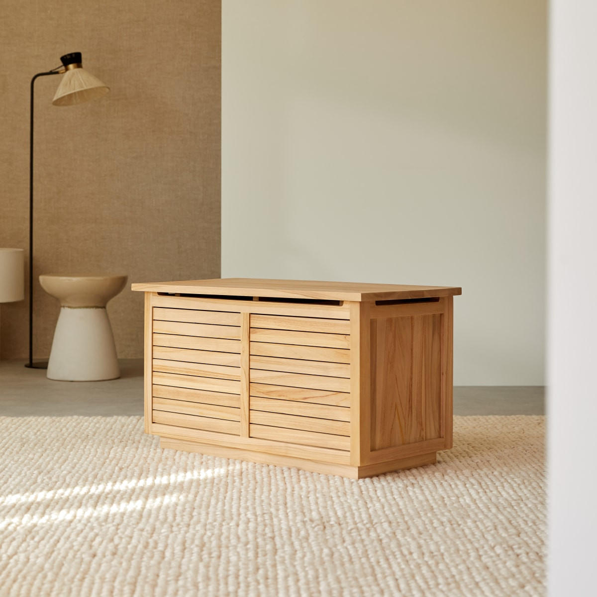 TRUHE Suzette Hellbraun aus Teak - Hellbraun, Holz (80/45/40cm) - Tikamoon