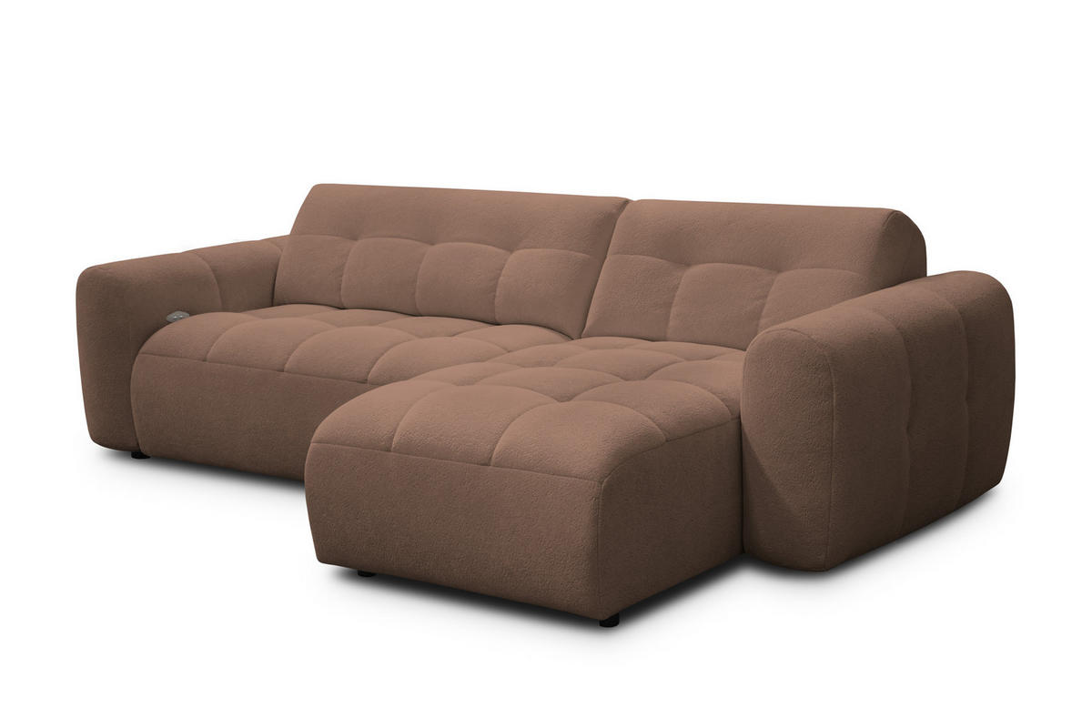 ECKSOFA LUMERO 4-Sitzer RECHTS, braun - Schwarz/Braun, Holz/Textil (275/166cm) - Courtois Laville