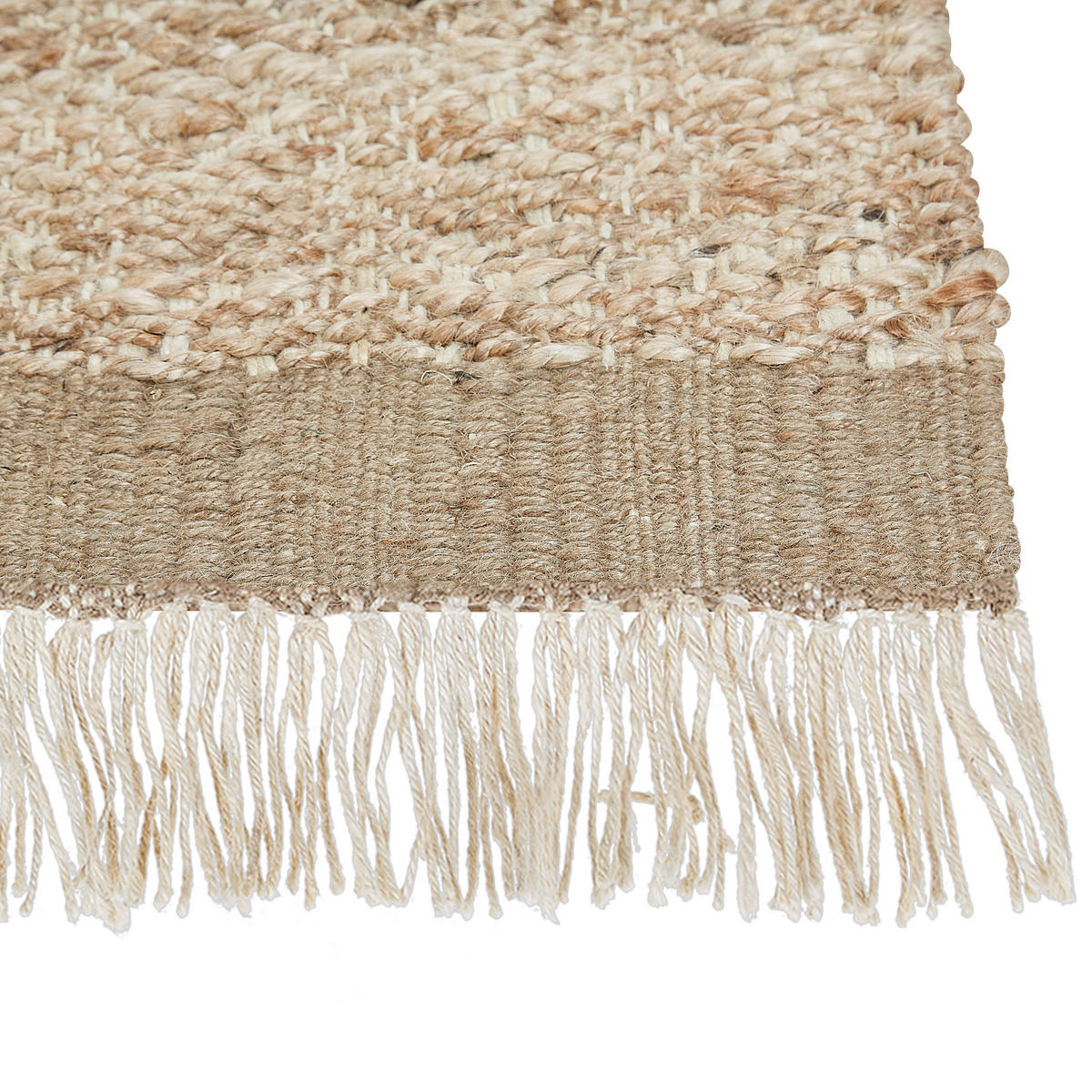 TEPPICH geflochten Abana 230/160 cm - Beige, Naturmaterialien (160/230cm) - Beliani
