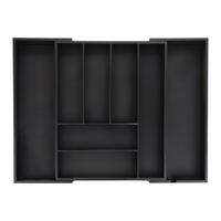 BESTECKKASTEN - Schwarz, Holz/Holzwerkstoff (35/6.5/43.5cm) - Relaxdays