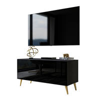 TV-ELEMENT AURA 100 Schwarz Hochglanz – Beinfarbe: Gold - Schwarz, Holzwerkstoff (100/49/40cm) - Lookway