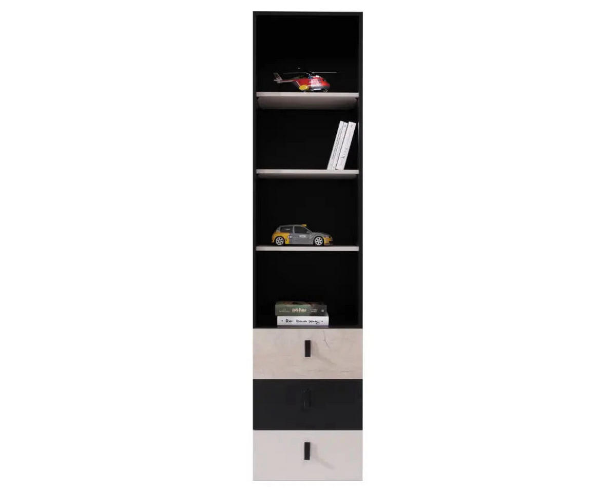 SCHLAFZIMMER Set 6-tlg. – PLANET System – Sonoma / Schwarz - Schwarz, Holzwerkstoff (80/190/50cm) - hi-markt