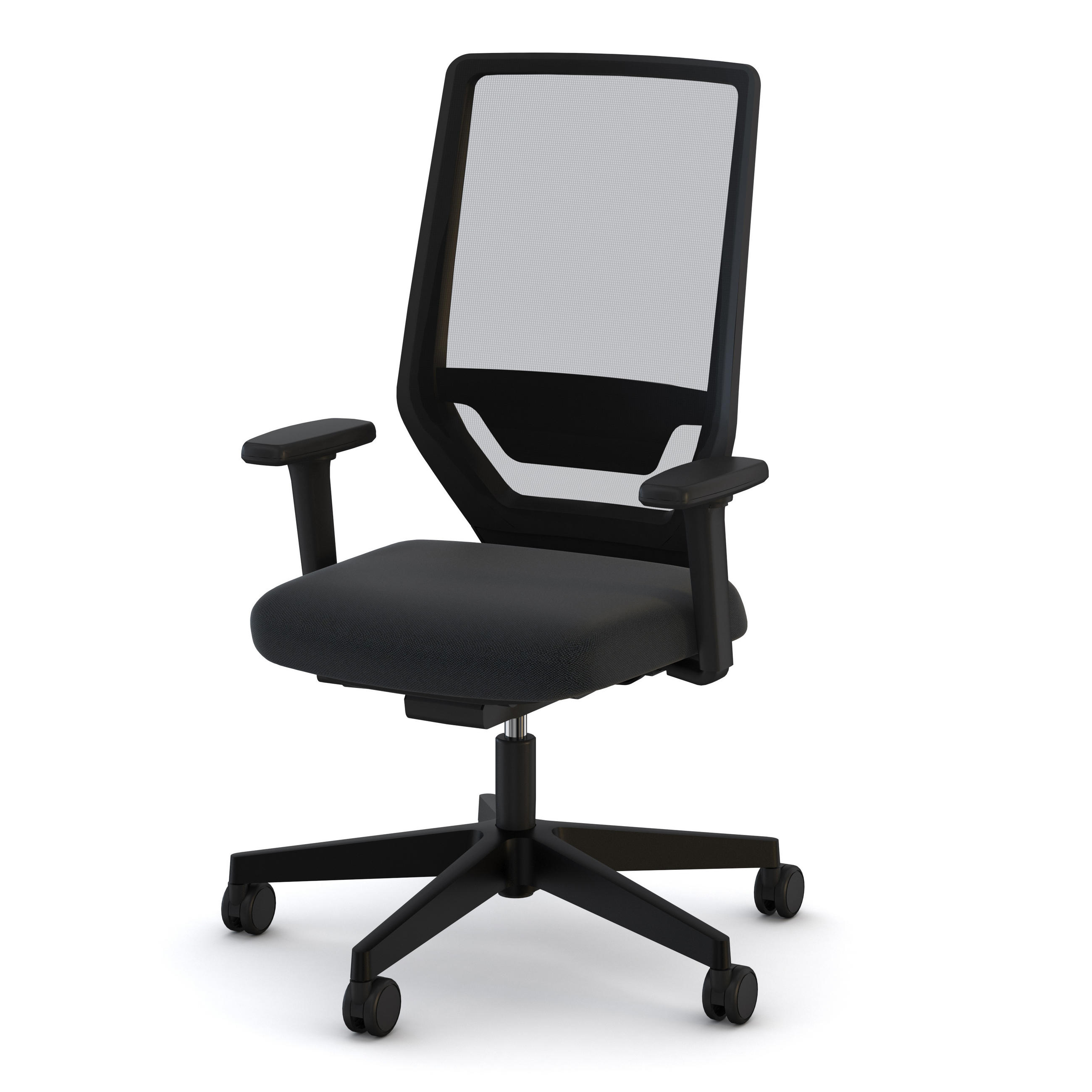 DREHSTUHL Bürostuhl Streamo mit Netzrücken / Keine Schwarz Netzrücken für Luftzirkulation - Schwarz, Textil (48/116/61cm) - ASSMANN