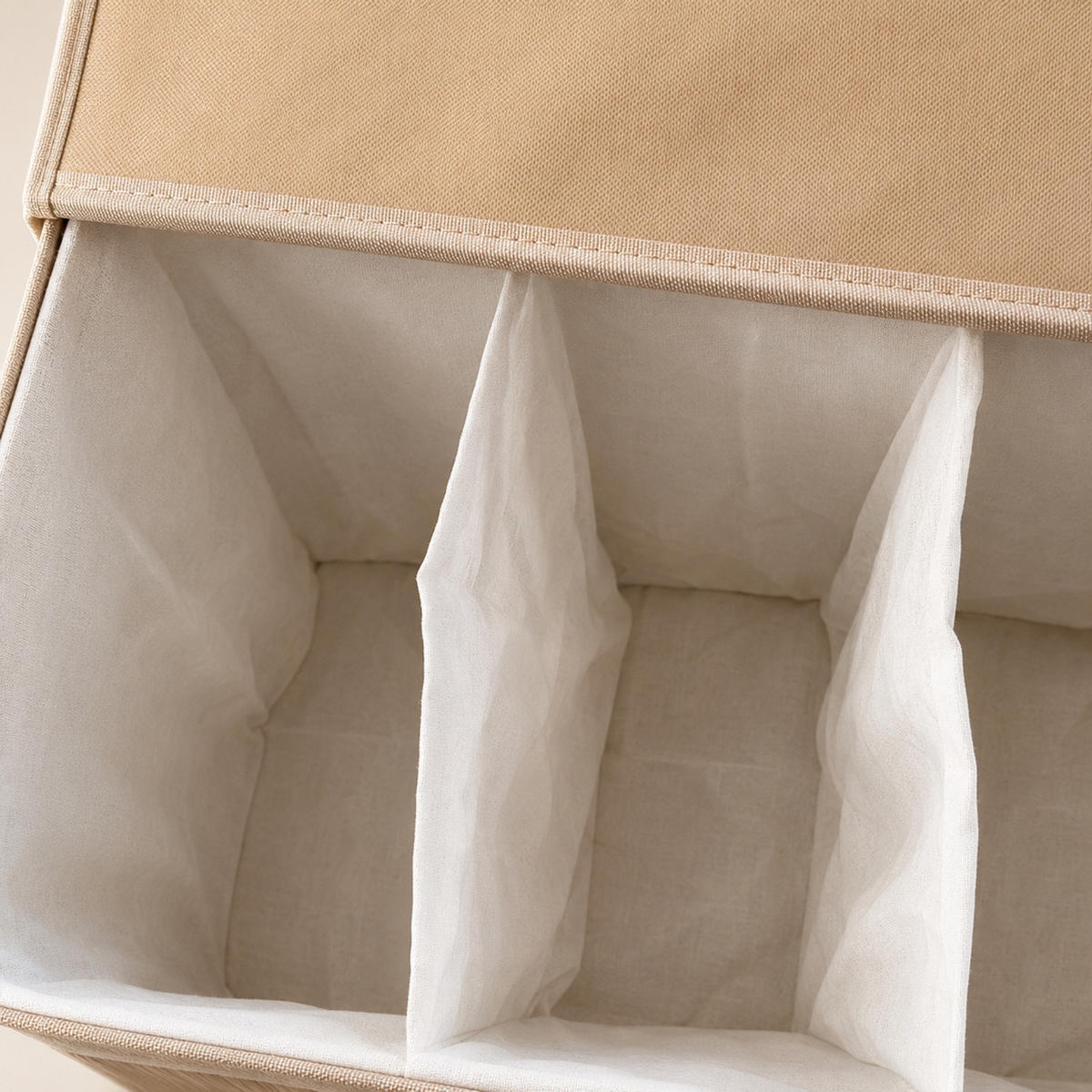 WÄSCHEKORB aus Bambus 63/43/60 cm - Beige, Naturmaterialien (43/60/63cm) - NUXIO