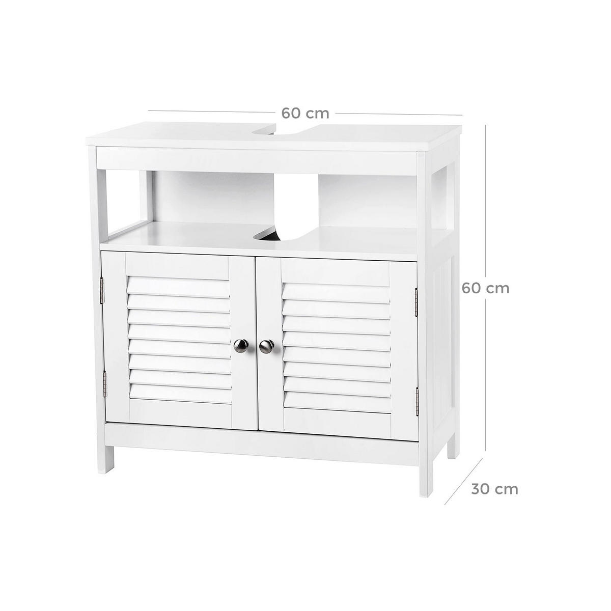 WASCHBECKENUNTERSCHRANK - Weiß, Holzwerkstoff (60/30/60cm) - Hansiro