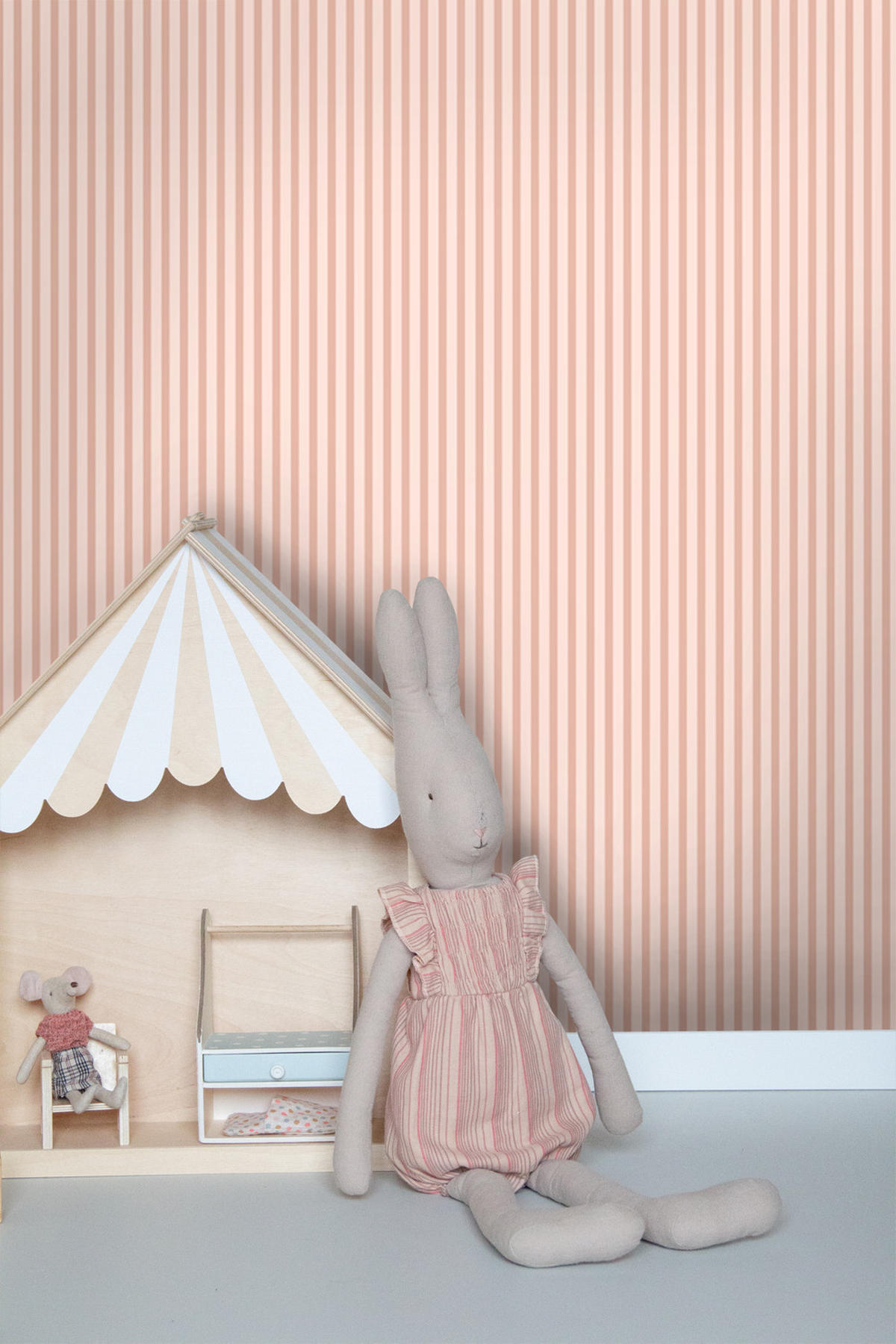 TAPETE Streifenmuster 50 x 900 cm - Pink, Papier (50/900cm) - Sanders & Sanders