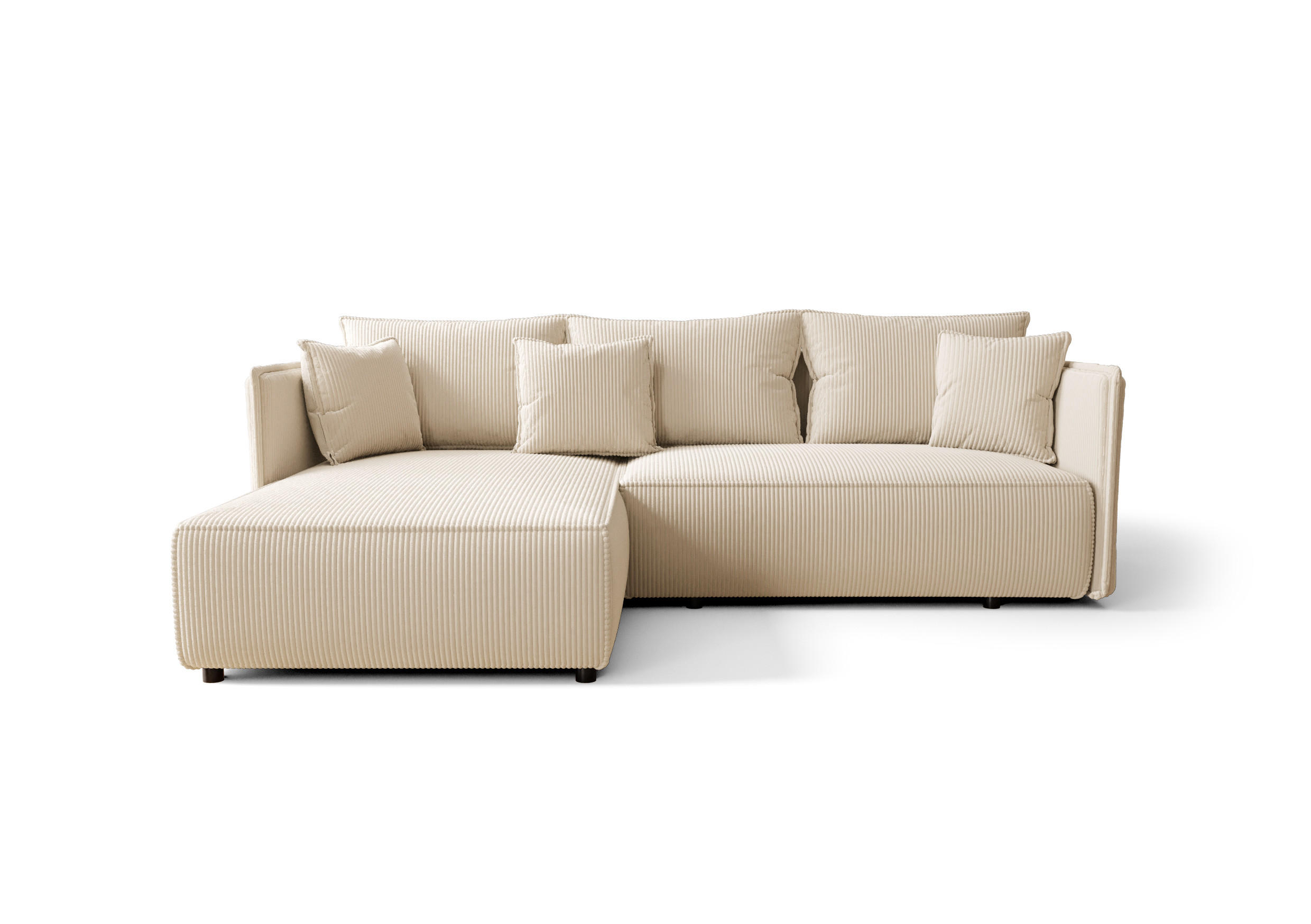 ECKSOFA mit Schlaffunktion MILANO L Poso 105 Links - Creme, Textil (245/185cm) - Bedante