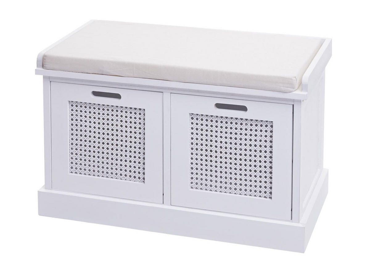 SITZBANK AUFBEWAHRUNGSBOXEN Cremeweiß - Weiß, Holz (75/47/40cm) - MCW