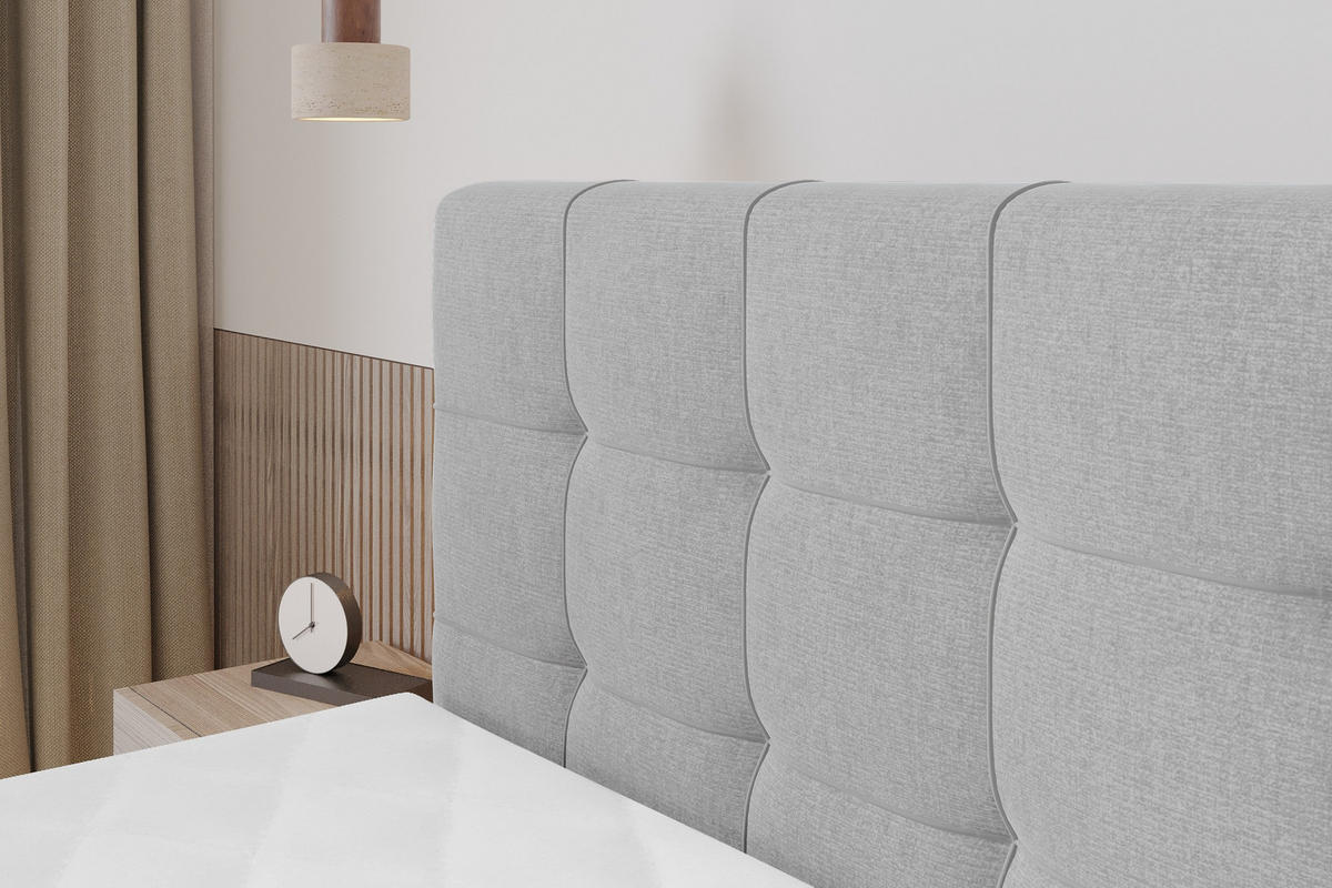 BOXSPRINGOVÁ POSTEL s matrací H3/H4 - IGAN-Z KING - 120x200 cm Šedá - světle šedá, kompozitní dřevo (123/200cm) - ALTDECOR