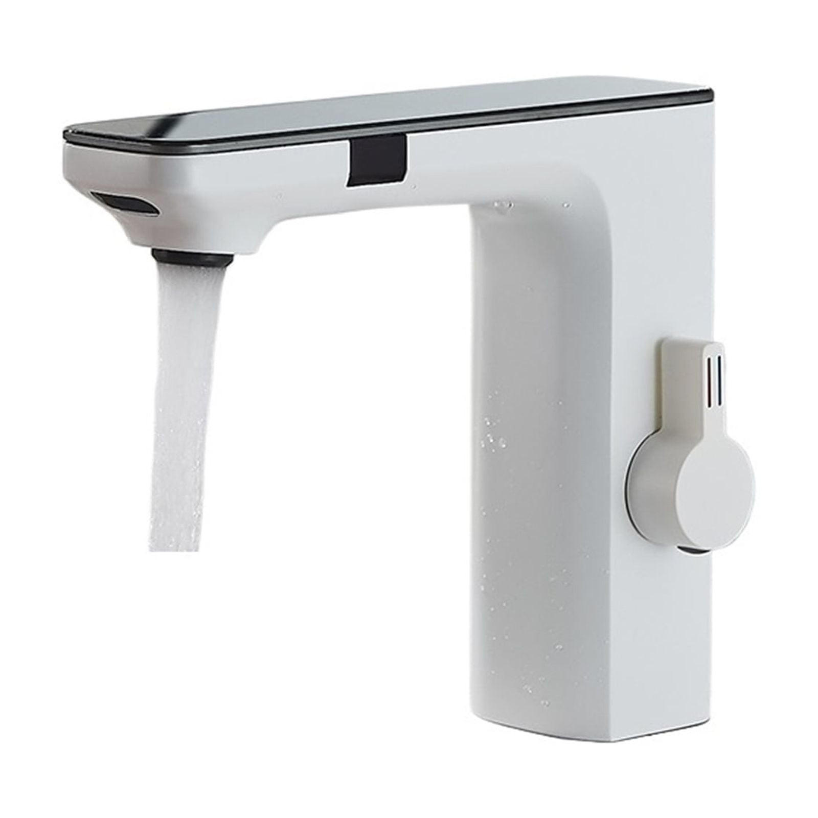 WASCHTISCHARMATUR Sensorarmatur mit Digitalanzeige, Weiß - Weiß, Metall (18/14/4.5cm) - Kaket