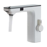 WASCHTISCHARMATUR Sensorarmatur mit Digitalanzeige, Weiß - Weiß, Metall (18/14/4.5cm) - Kaket