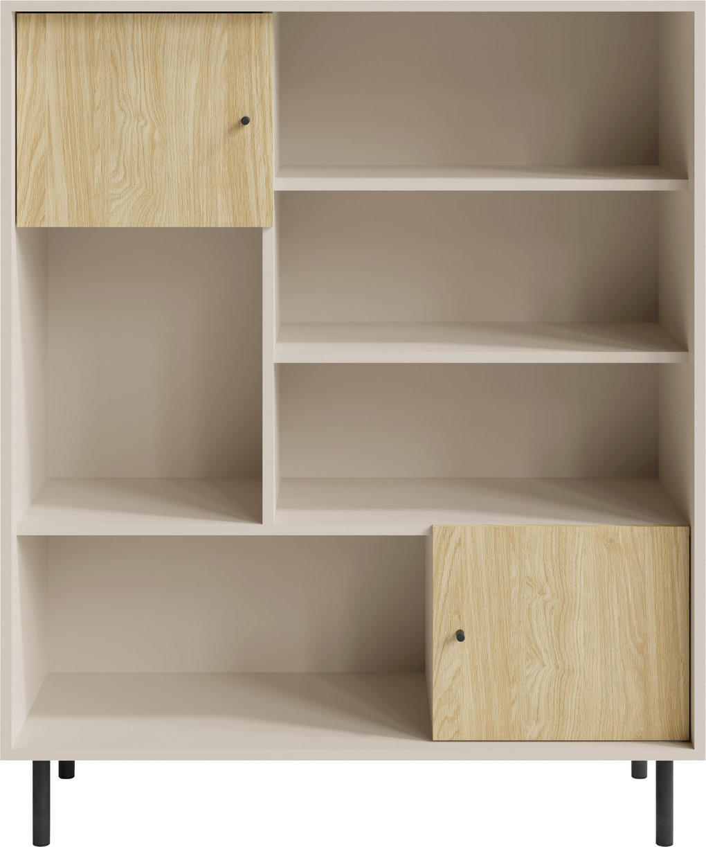 BÜCHERREGAL NUVOLA 103,5x42x125,5 cm, Regal Eichefarben - Eichefarben, Holzwerkstoff (103.5/125.5/42cm) - MASSENO