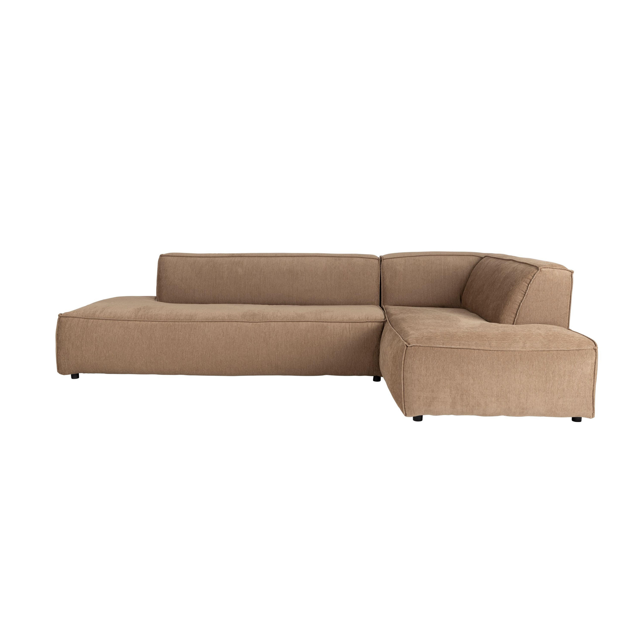 ECKSOFA 3-SITZER Fat Freddy Cordstoff Rechts Karamell/ Braun - Braun, Textil (308/188cm) - Zuiver