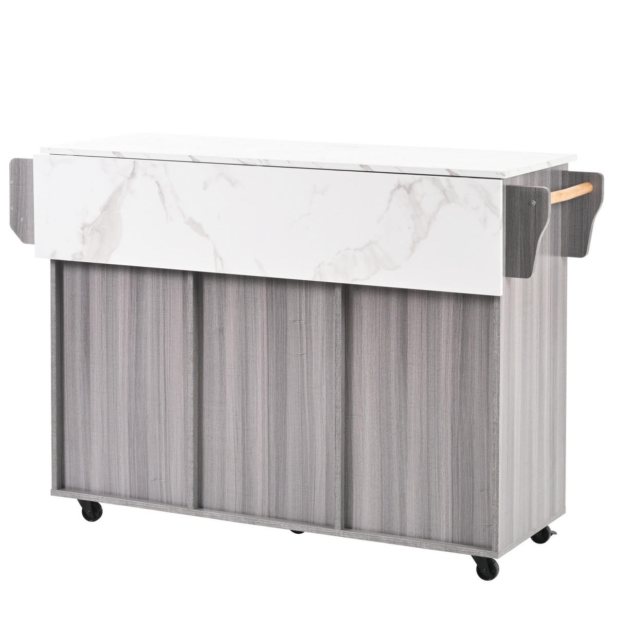 KÜCHENINSEL Grau 139x46x91,5 cm mit Marmorplatte - Grau, Holz (46/91.5/139cm) - SHOPENTRA