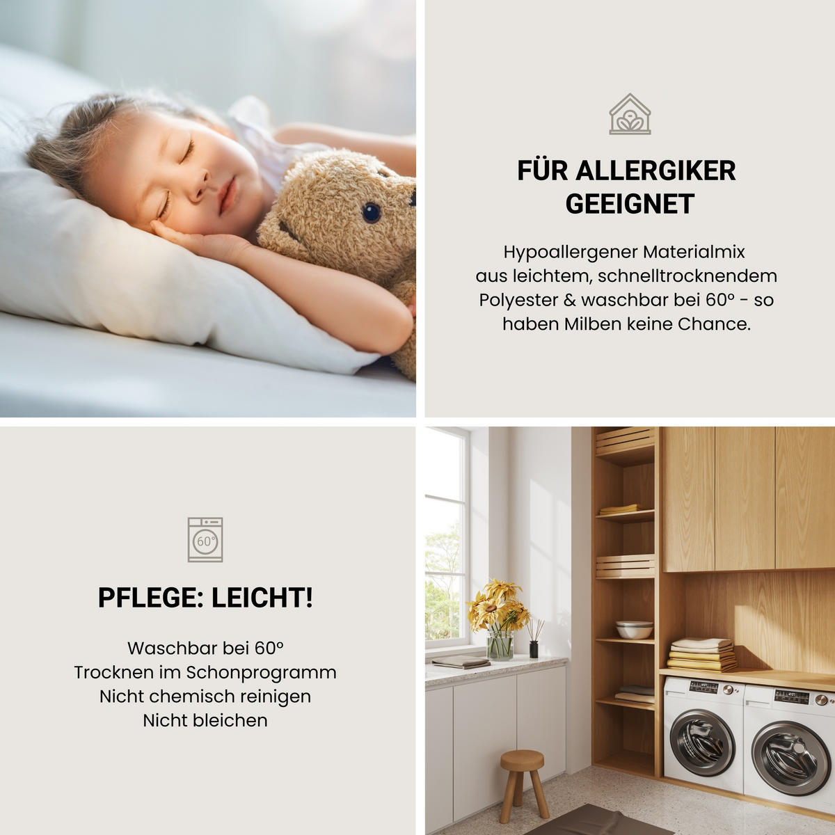 KINDERDECKE mit Kissen Lagom - 2-teilig - 100 x 135 cm - Weiß - Weiß, Textil (100/135cm) - SCHIESSER