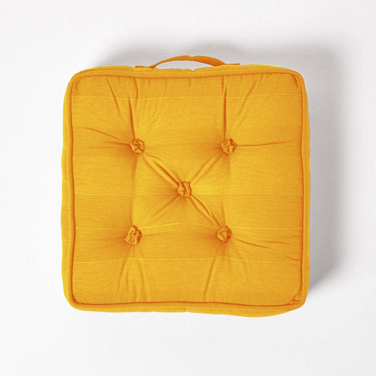 SITZKISSEN Rajput senfgelb 40/40/8 cm - Dunkelgelb, Textil (40/40/8cm) - Homescapes