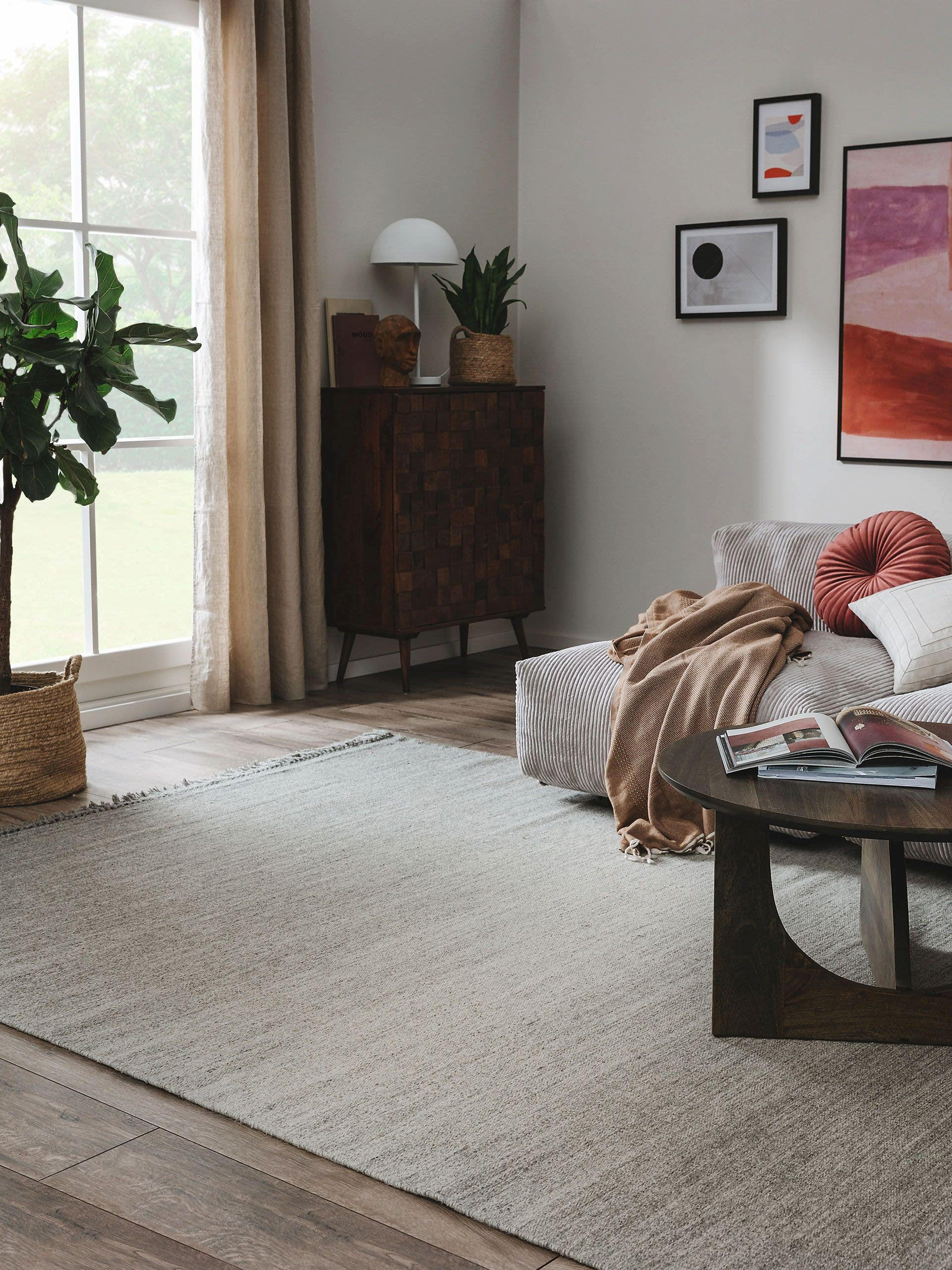 WOLLTEPPICH Shilan Hellgrau 120x170 cm - Hellgrau, Textil (120/170cm) - benuta Pure