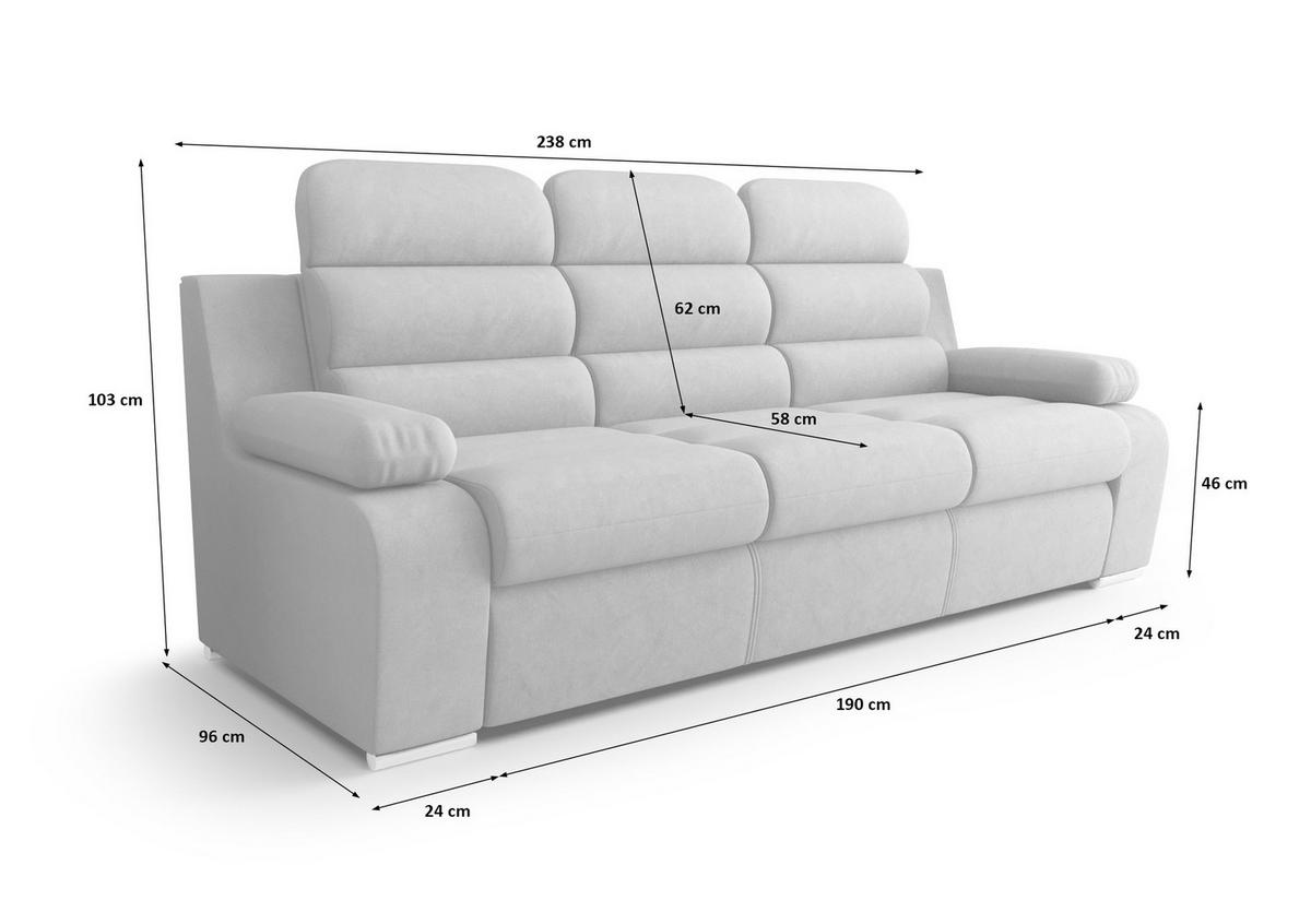 SCHLAFSOFA KONGO 02, Sofa mit Schlaffunktion, Farbe: Beige, Velourstoff - Beige, Textil (238/103/96cm) - O-Sofa