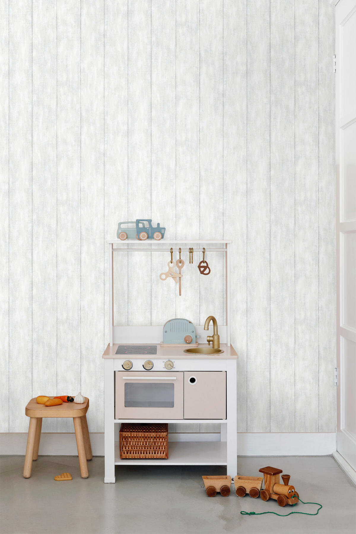 TAPETE Holz-Optik 53 cm x 10.05 m - Weiß, Papier (53/1000cm) - ESTAhome