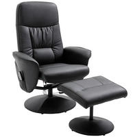 MASSAGESESSEL DE-06333 Mit Hocker, 10 Massagepunkte, 145° neigbar Schwarz - Schwarz, Metall (81/105/76cm) - ComfortXL